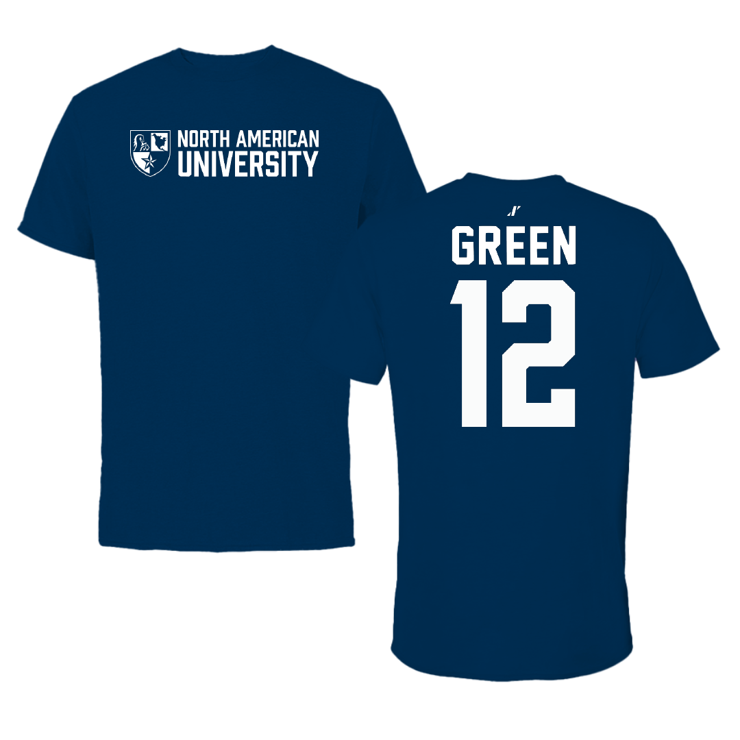 North American University Basketball Navy General Performance Tee - #12 Desmond Green