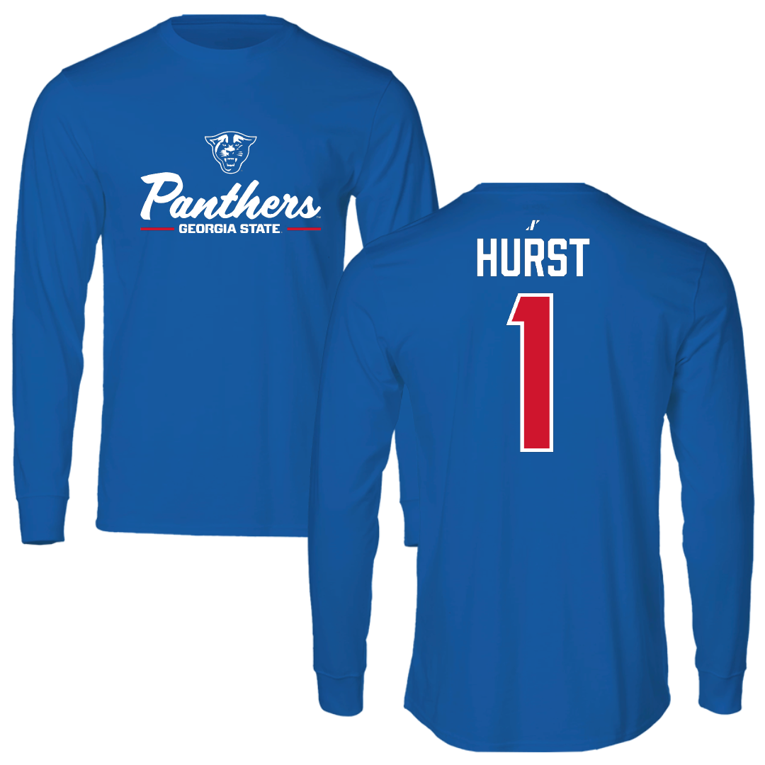 Georgia State University Football Blue General Long Sleeve - #1 Ted Hurst