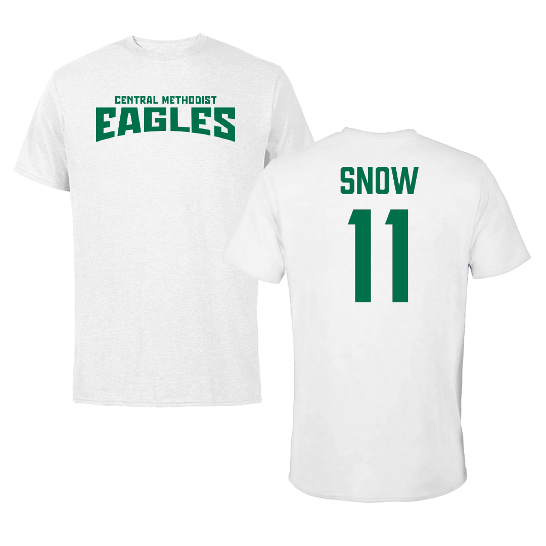 Central Methodist University Basketball (M) White Classic Tee - #11 Kp Snow