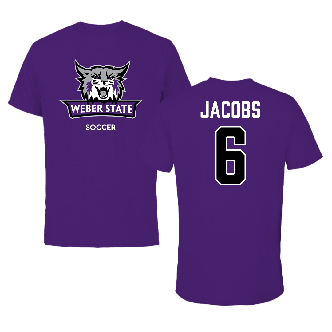 Weber State University Soccer (W) Purple Performance Tee - #6 Emery Jacobs