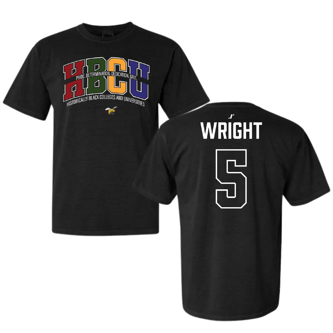 Alabama State University Football Black HBCU Comfort Colors Tee - #5 Taco Wright