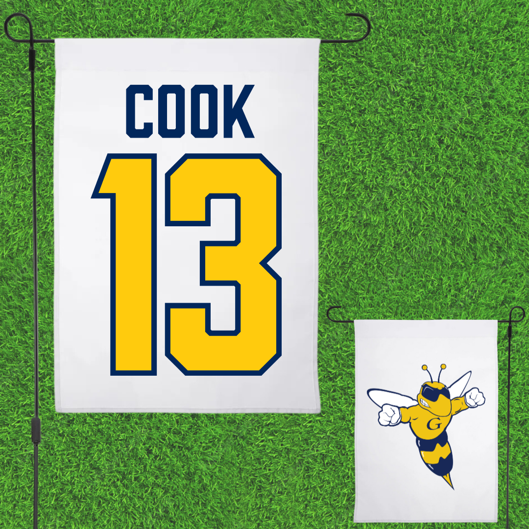 Graceland University Softball White Garden Flag - #13 Kaitlyn Cook