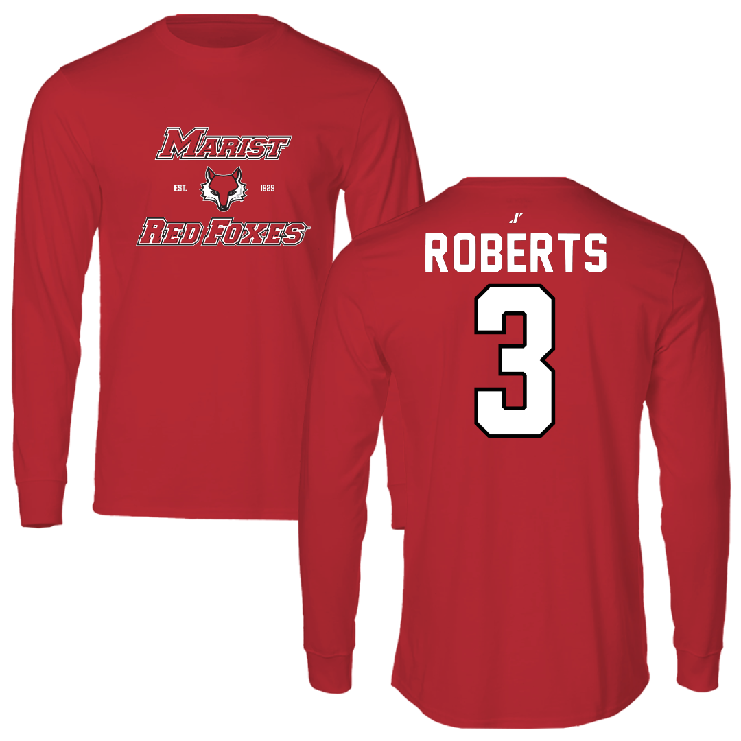 Marist University Basketball Red General Long Sleeve - #3 Travis Roberts