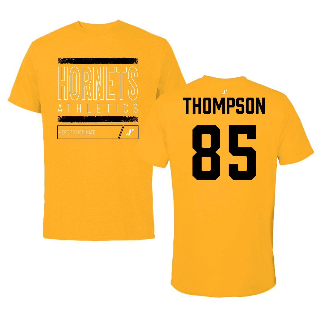 Alabama State University Football Gold Dominate Tee - #85 Manny Thompson