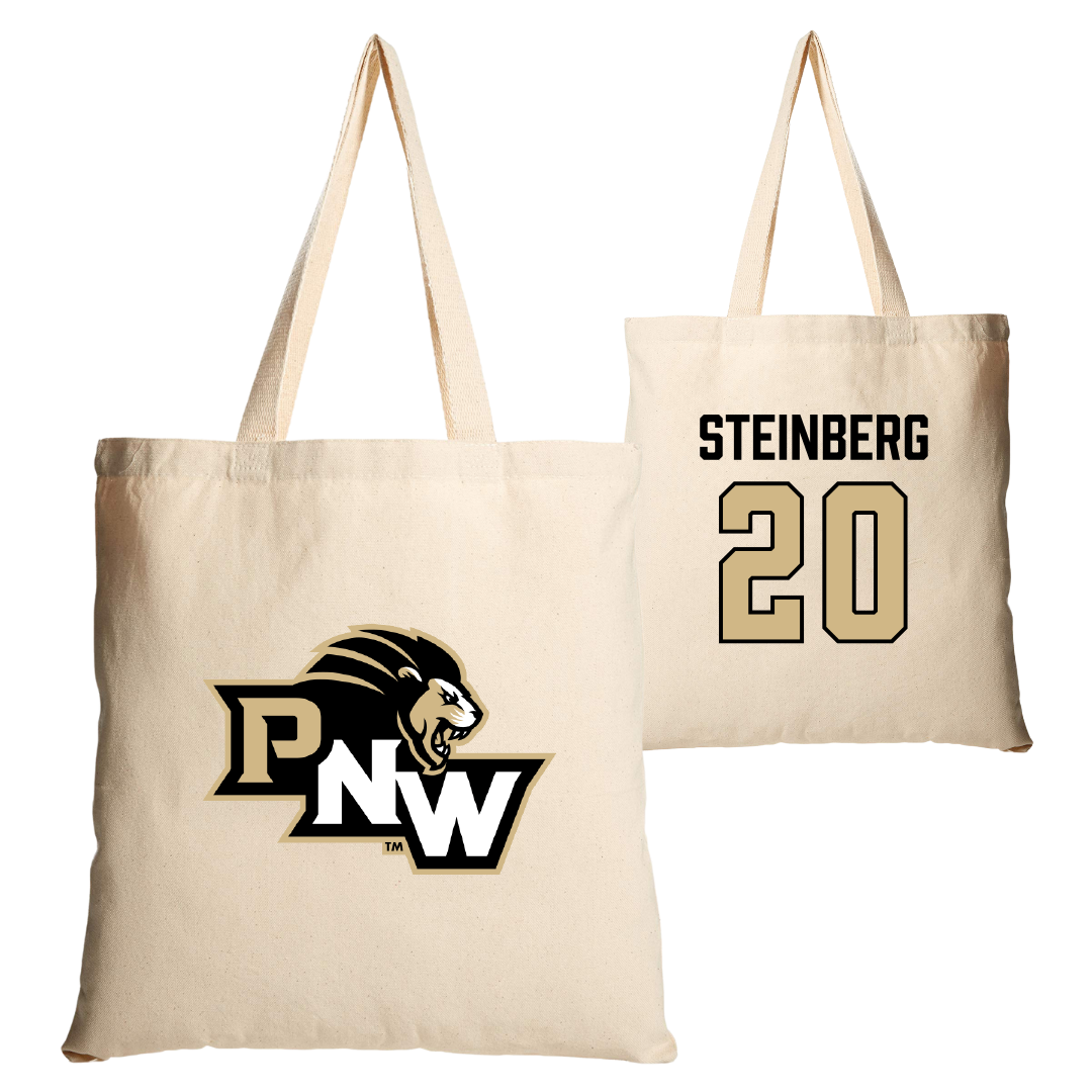 Purdue University Northwest Softball Tan Canvas Tote Bag - #20 Kendra Steinberg
