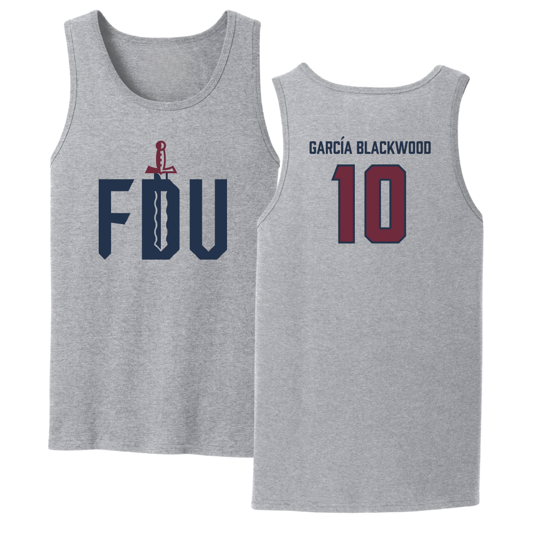 Fairleigh Dickinson University-Metropolitan Campus Basketball Sport Gray Tank Top - #10 Dominique García Blackwood