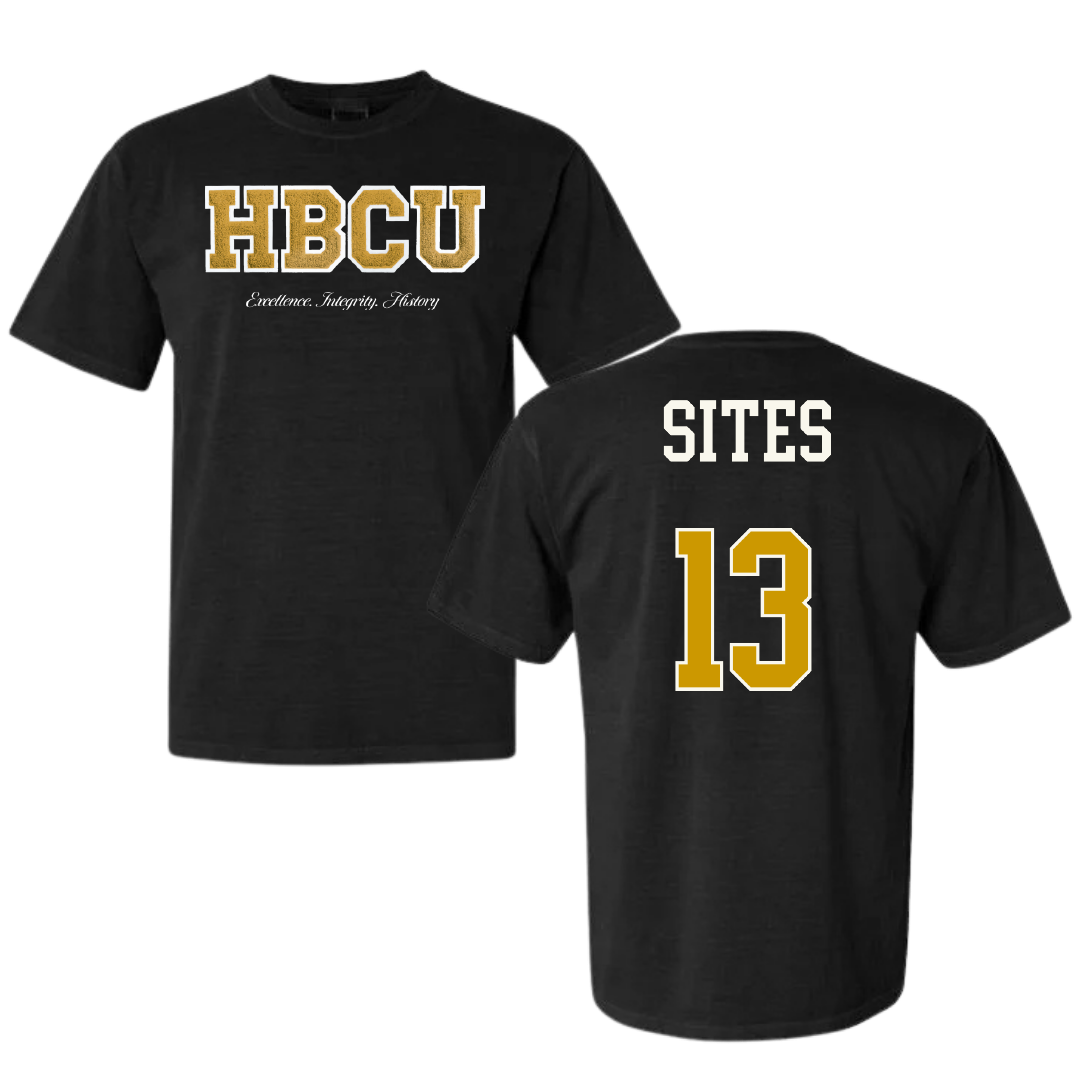 Alabama State University Soccer (W) Black HBCU Varsity Comfort Colors Tee - #13 Briana Sites