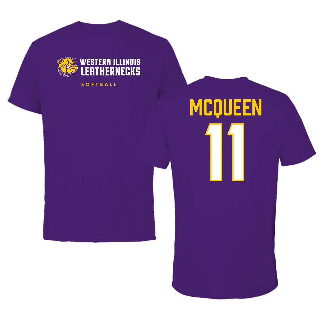Western Illinois University Softball Purple Performance Tee - #11 Tori McQueen