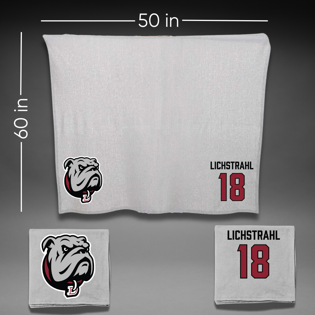 Dean College Baseball Gray Blanket - #18 Spencer Lichstrahl