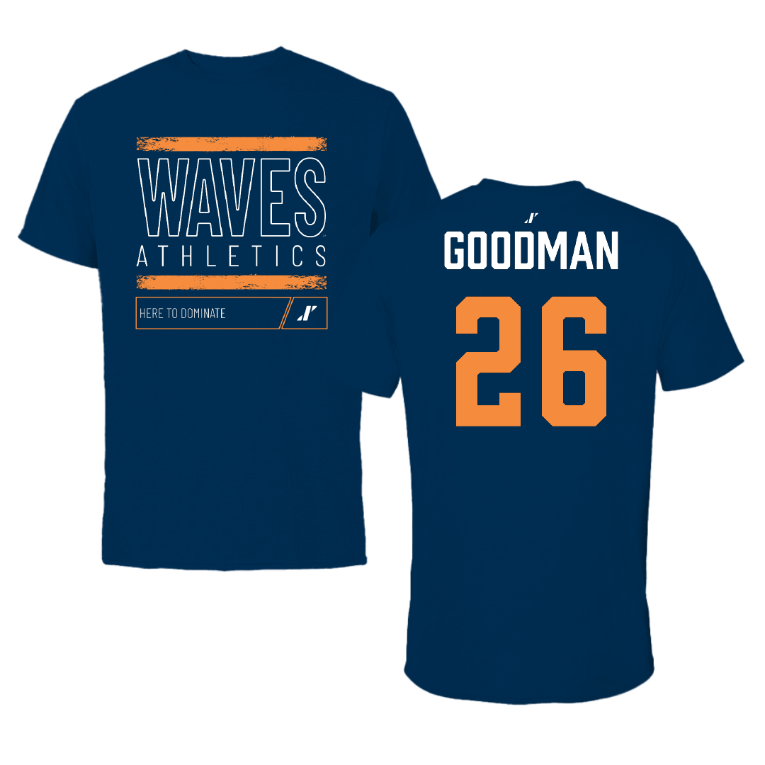 Pepperdine University Baseball Navy Dominate Performance Tee - #26 Will Goodman