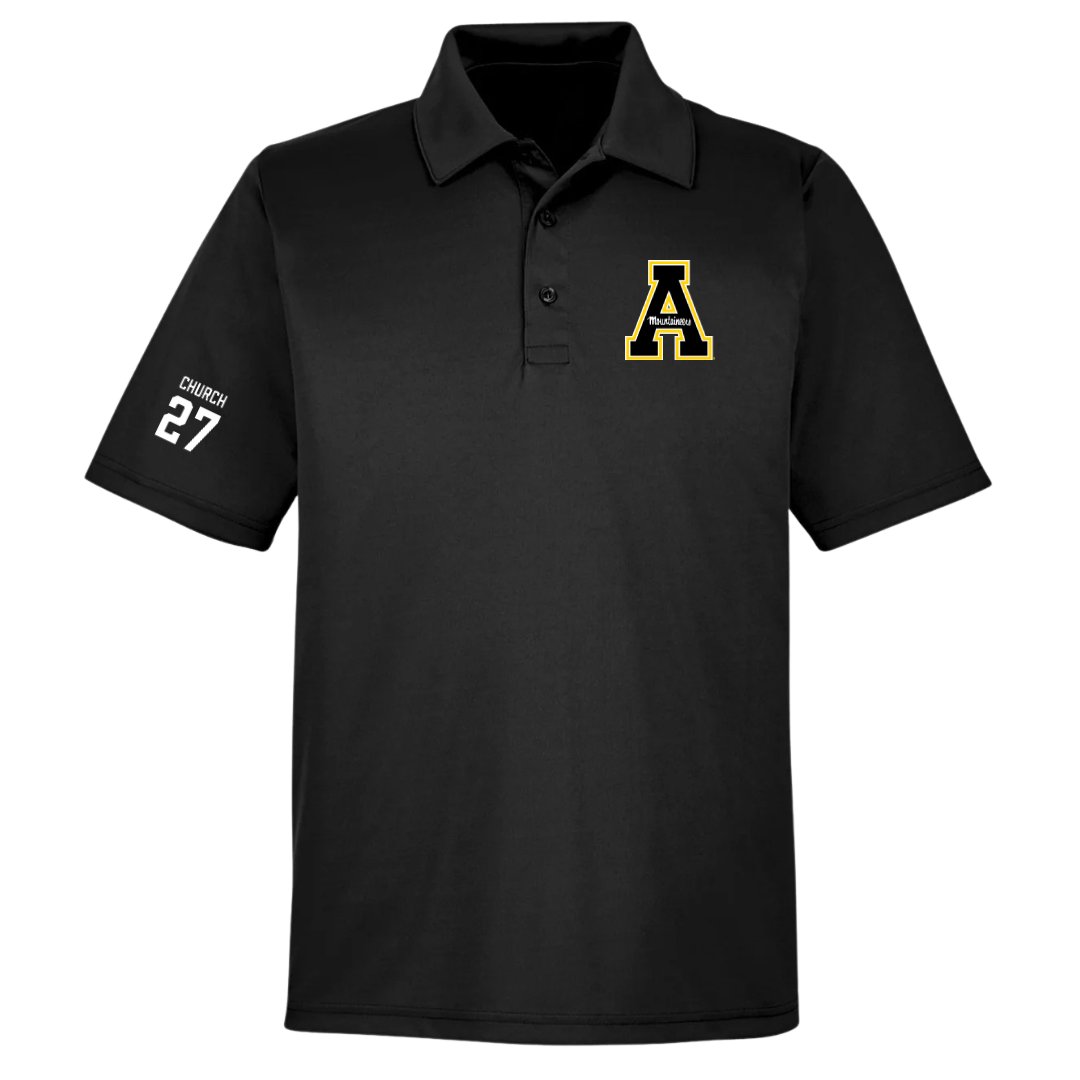 Appalachian State University Baseball Black Polo - #27 Braxton Church