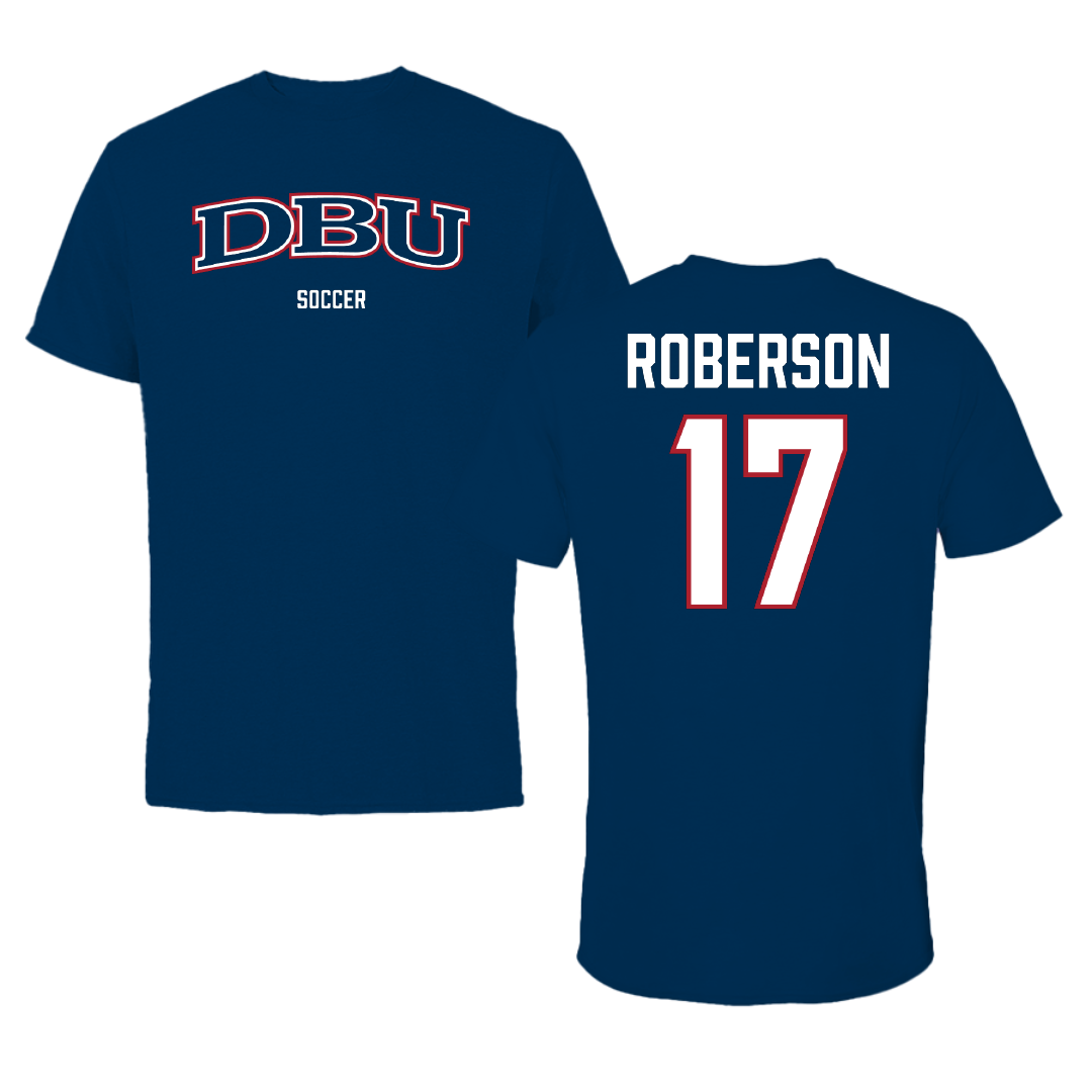 Dallas Baptist University Soccer (W) Navy Performance Tee - #17 Haley Roberson