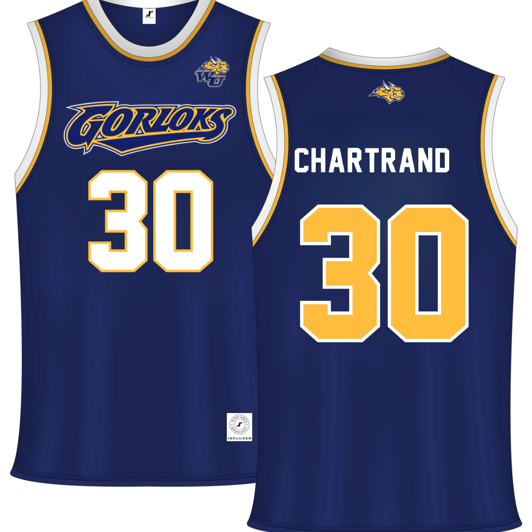 Webster University Navy Basketball Jersey - #30 Ethan Chartrand
