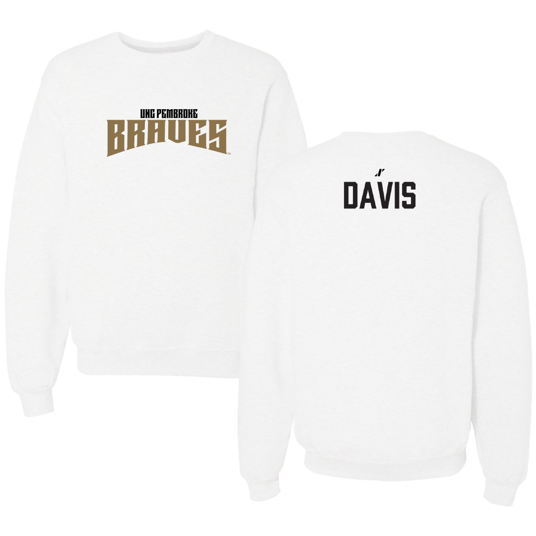 University of North Carolina at Pembroke TF and XC White Classic Crewneck - Quincy Davis