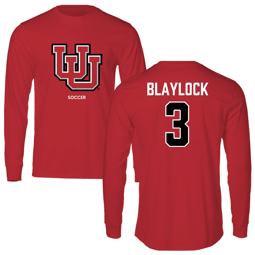 University of Utah Soccer (W) Red Block Long Sleeve - #3 Brooklyn Blaylock
