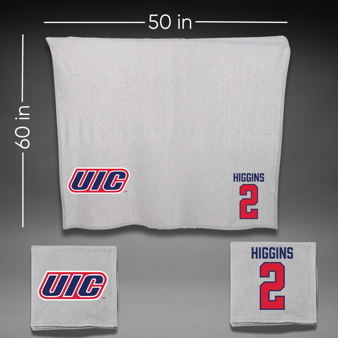 UIC Soccer Gray Blanket - #2 Emmy Higgins