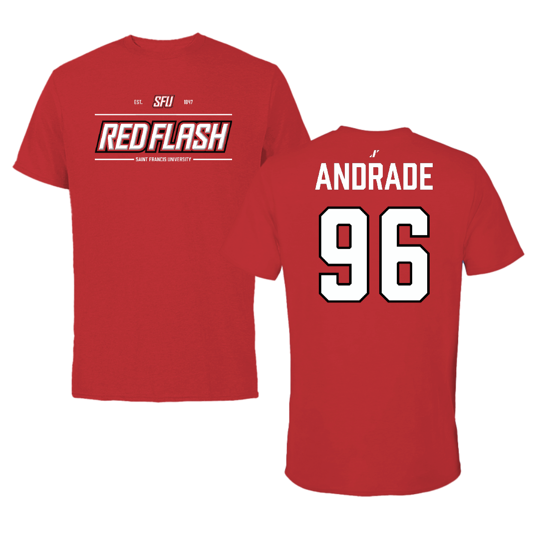 Saint Francis University (Pennsylvania) Football Red General Performance Tee - #96 Gio Andrade