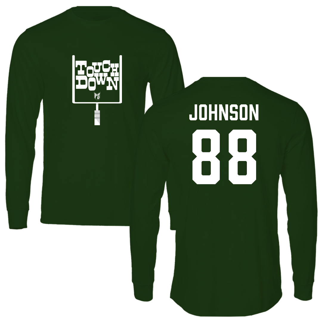 Portland State University Football Forest Green Touchdown Performance Long Sleeve - #88 Joaquin Johnson