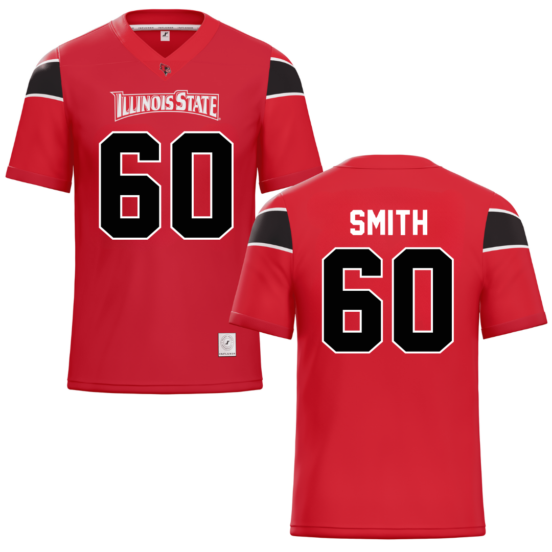 Illinois State University Red Football Jersey - #60 Brandon Smith