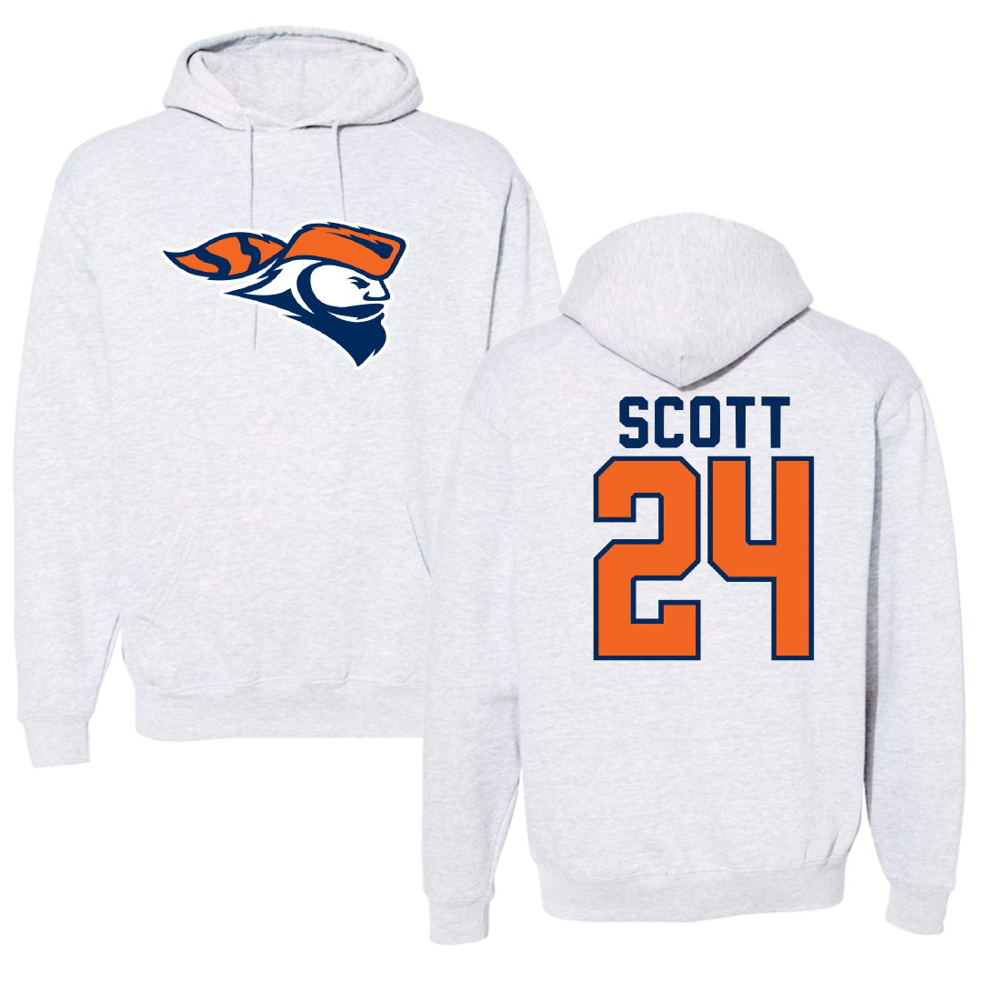 Carroll University Baseball Light Gray Hoodie - #24 Lane Scott
