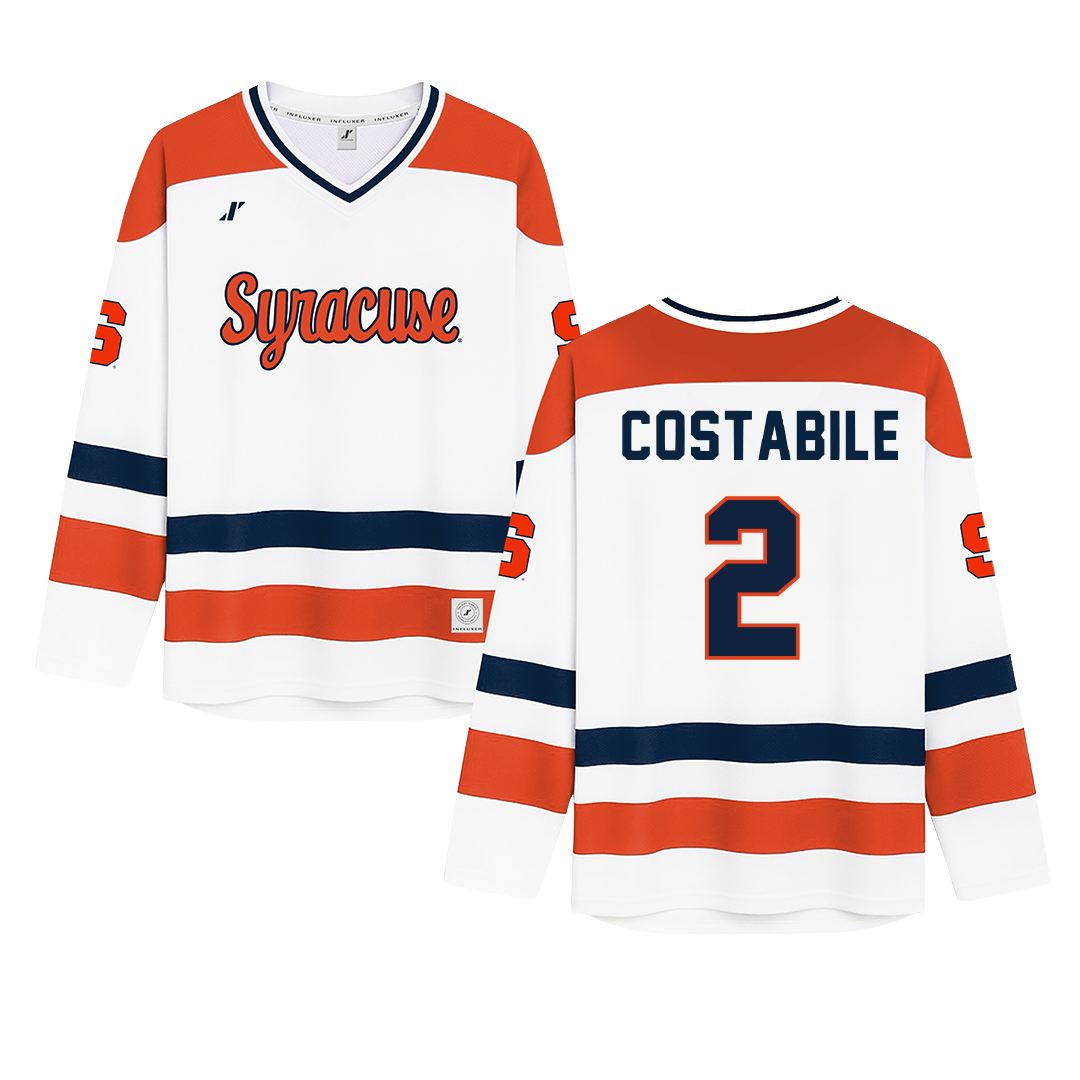 Syracuse University White Hockey Jersey - #2 Stella Costabile