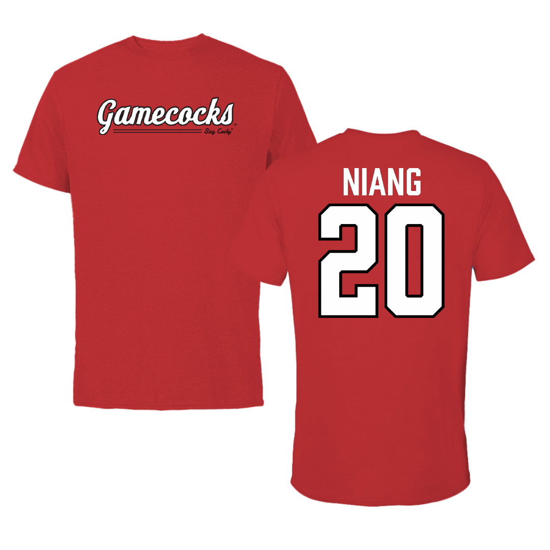 Jacksonville State University Basketball Red General Tee - #20 Gora Niang