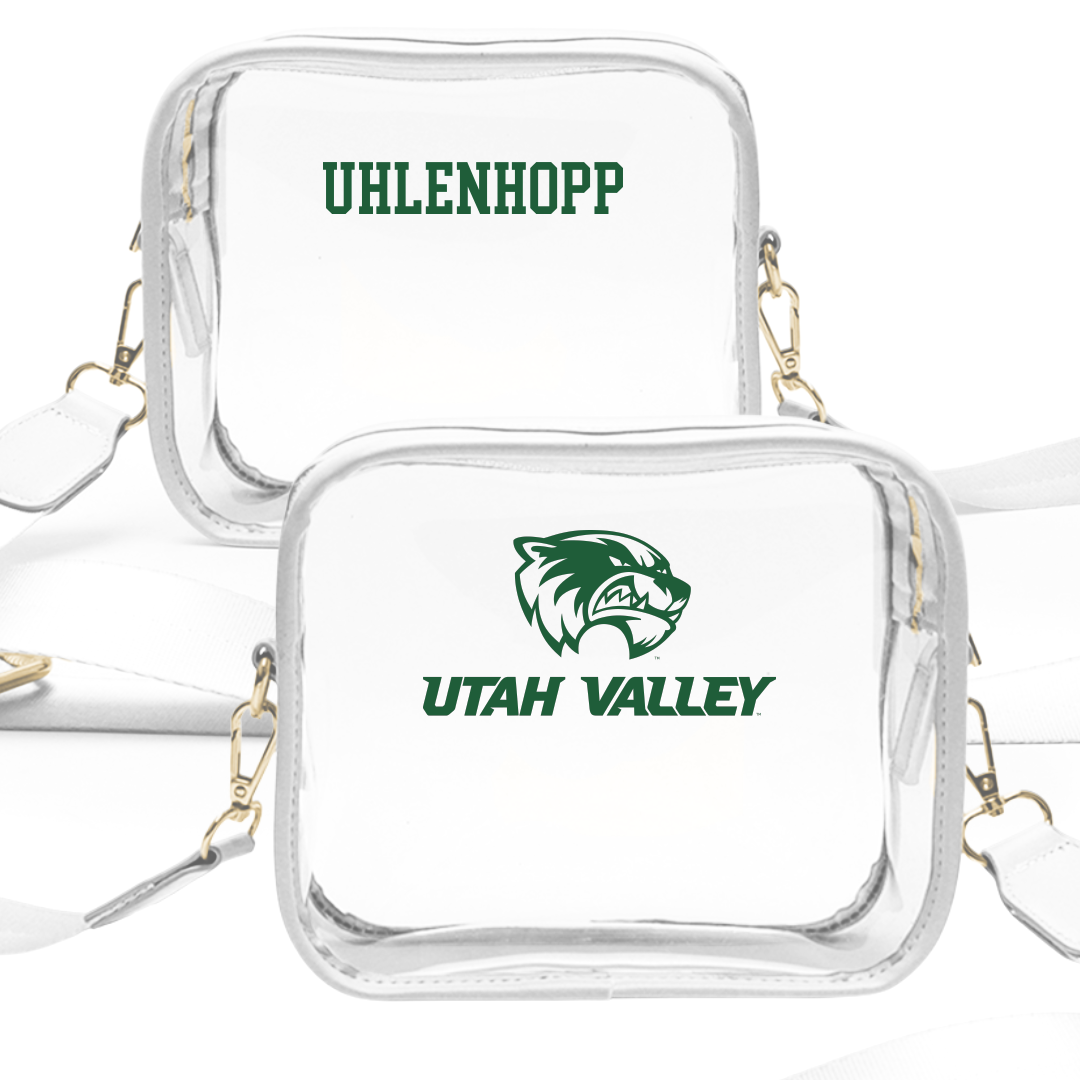 Utah Valley University Wrestling (M) White Clear Stadium Bag - Caleb Uhlenhopp