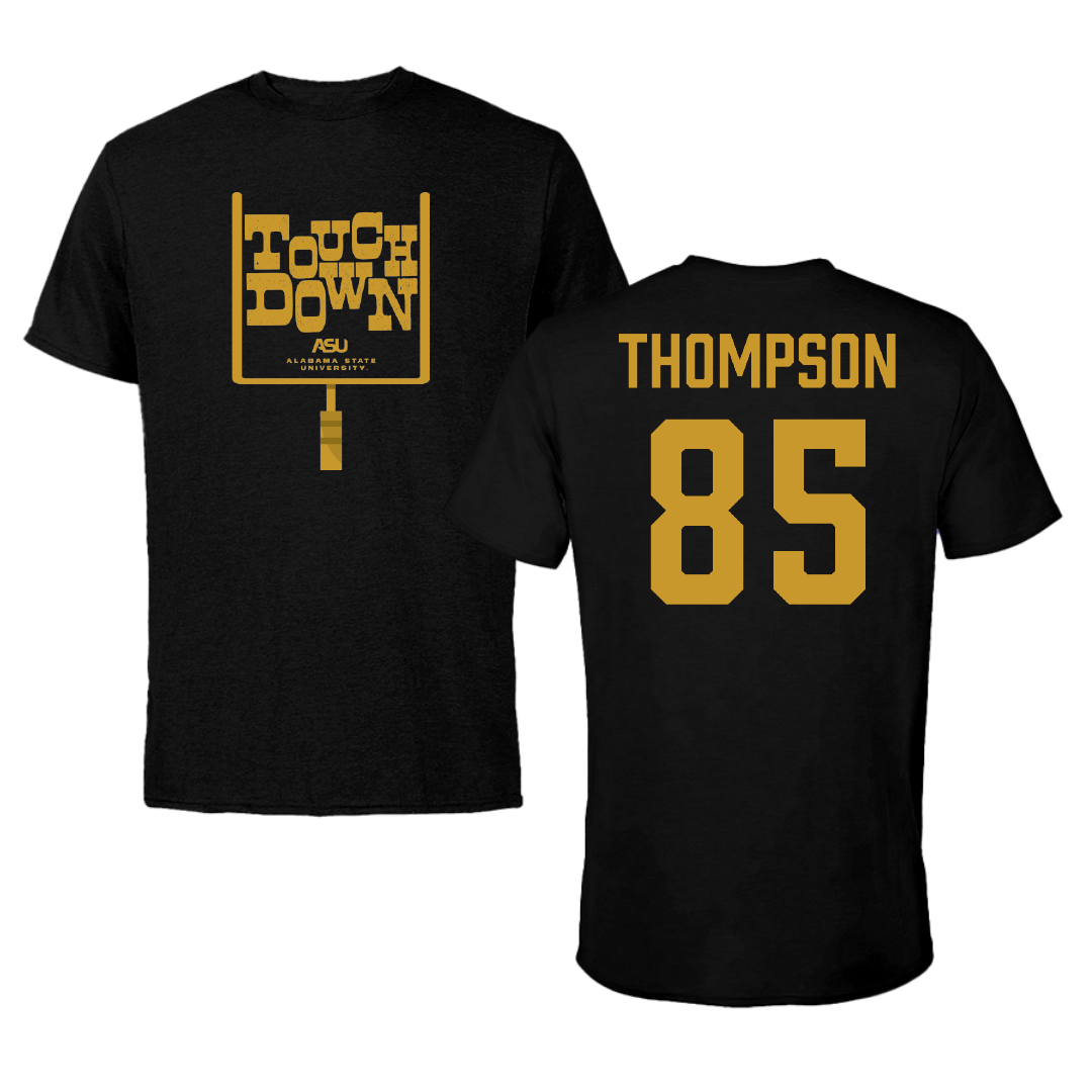 Alabama State University Football Black Touchdown Tee - #85 Manny Thompson