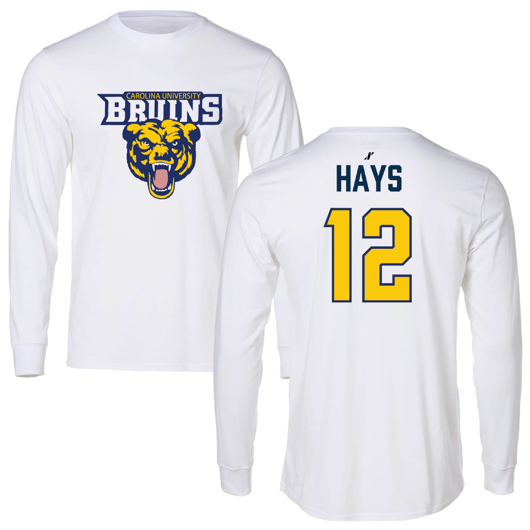 Carolina University Softball White Performance Long Sleeve - #12 Cameryn Hays