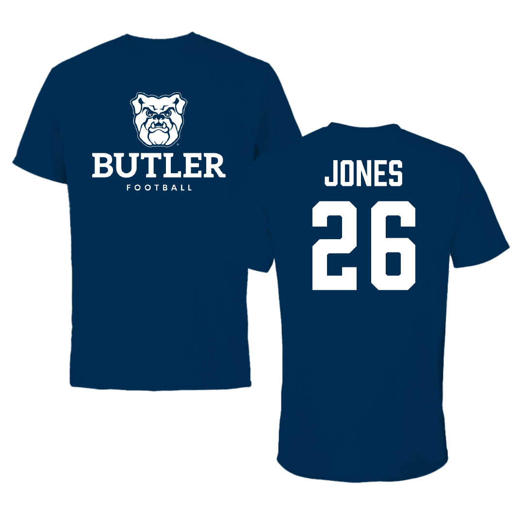 Butler University Football Navy Tee - #26 Keaton Jones
