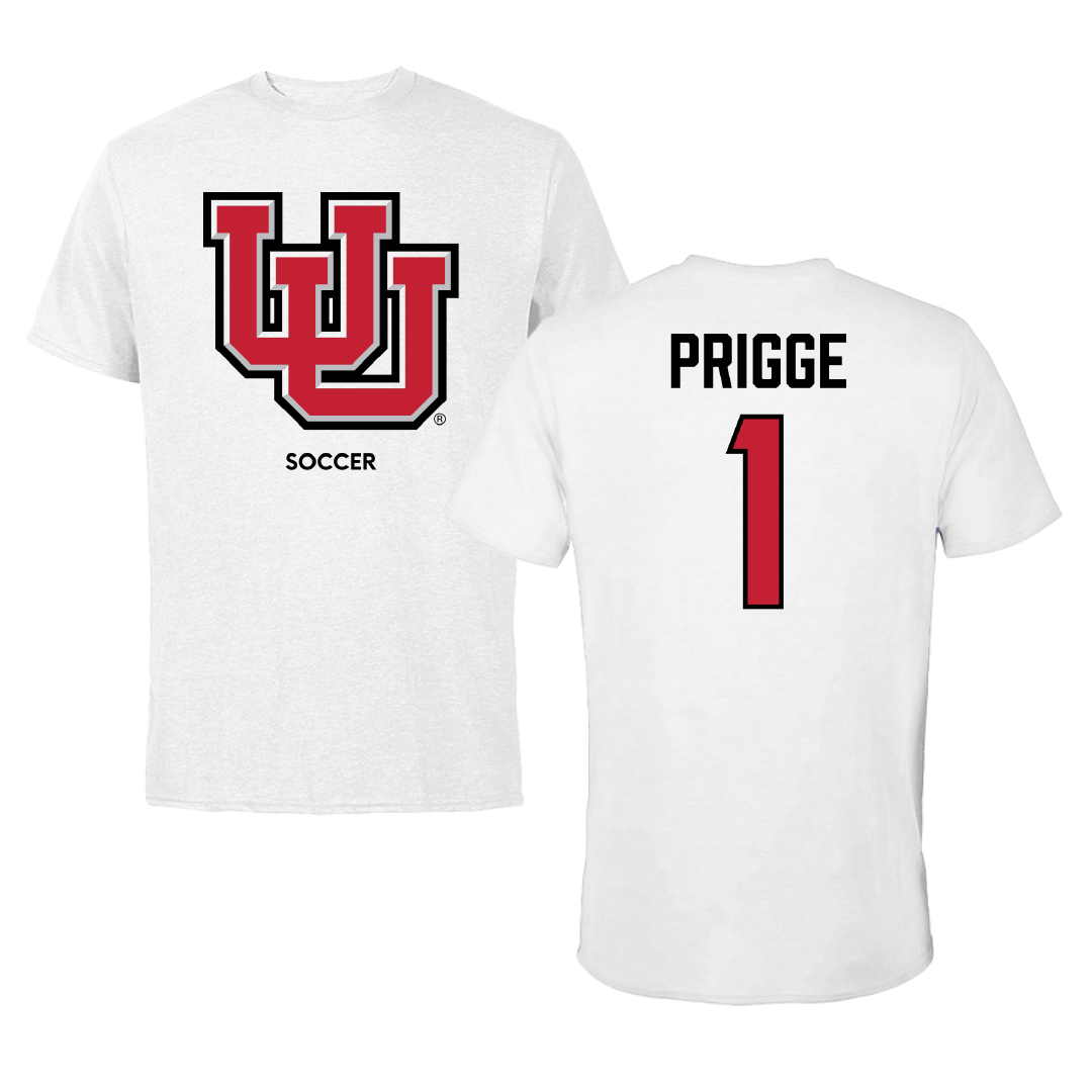 University of Utah Soccer (W) White Performance Tee - #1 Taylor Prigge