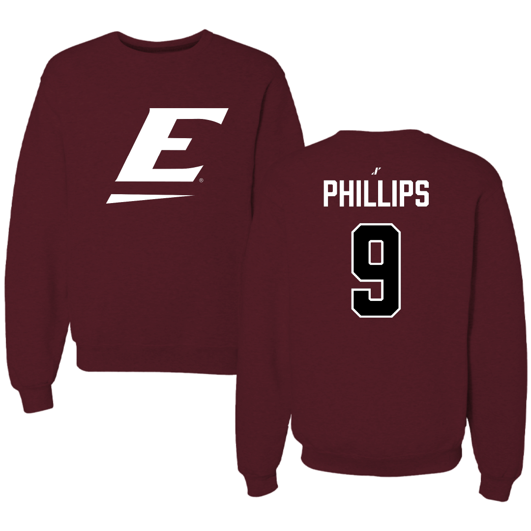 Eastern Kentucky University Baseball Maroon Crewneck - #9 Tyler Phillips