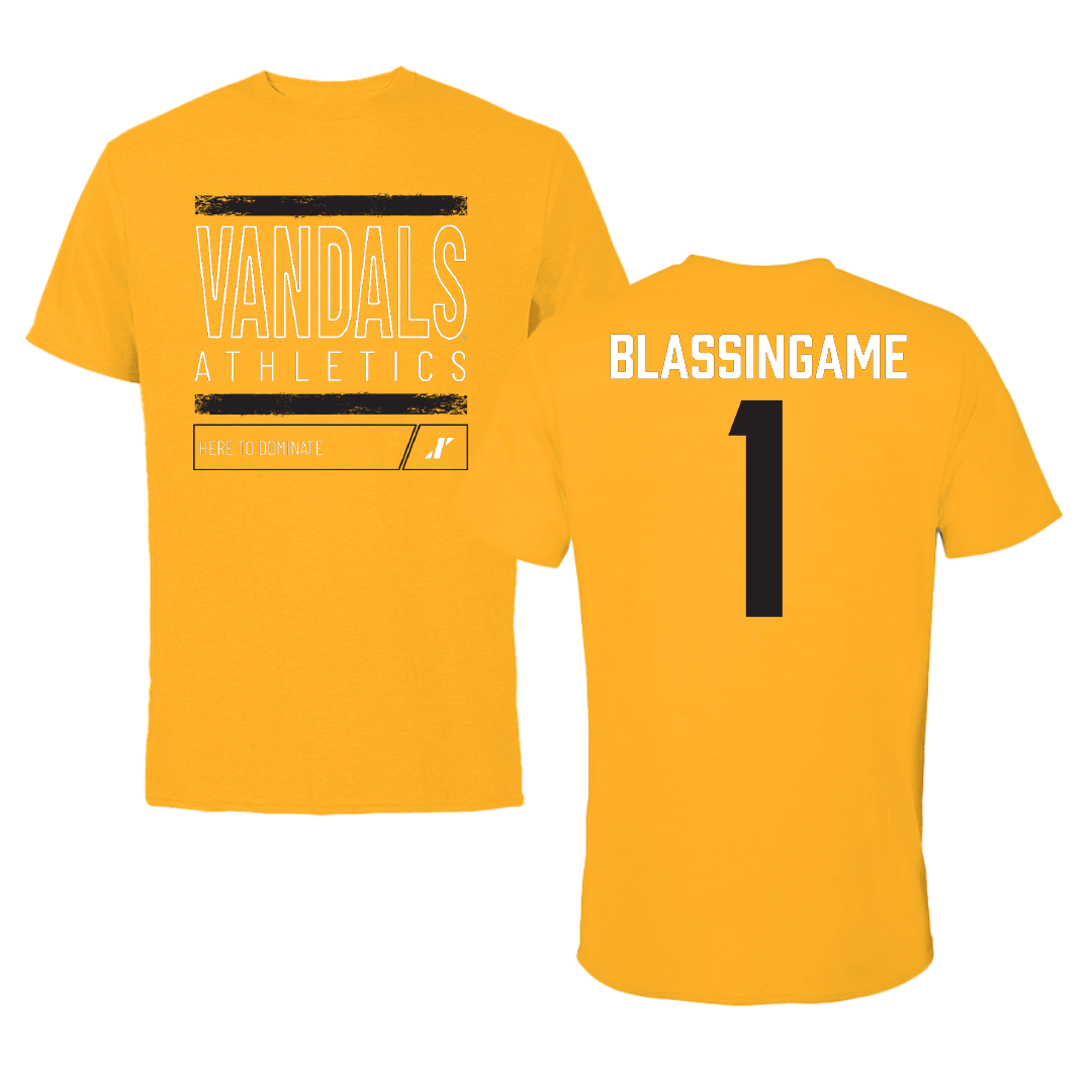University of Idaho Basketball Gold Dominate Tee - #1 Trevon Blassingame