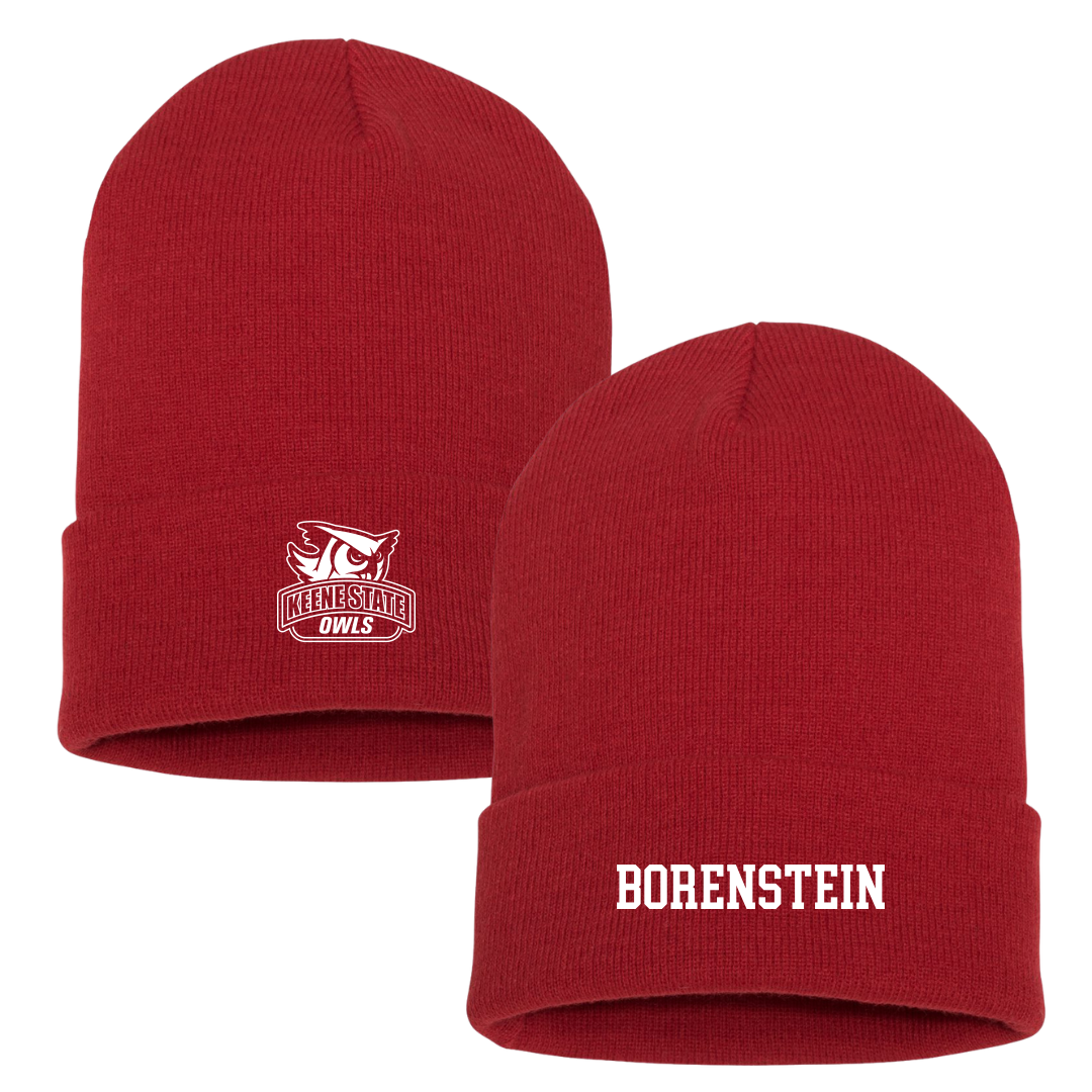Keene State College Baseball Red Beanie - #27 Emmett Borenstein
