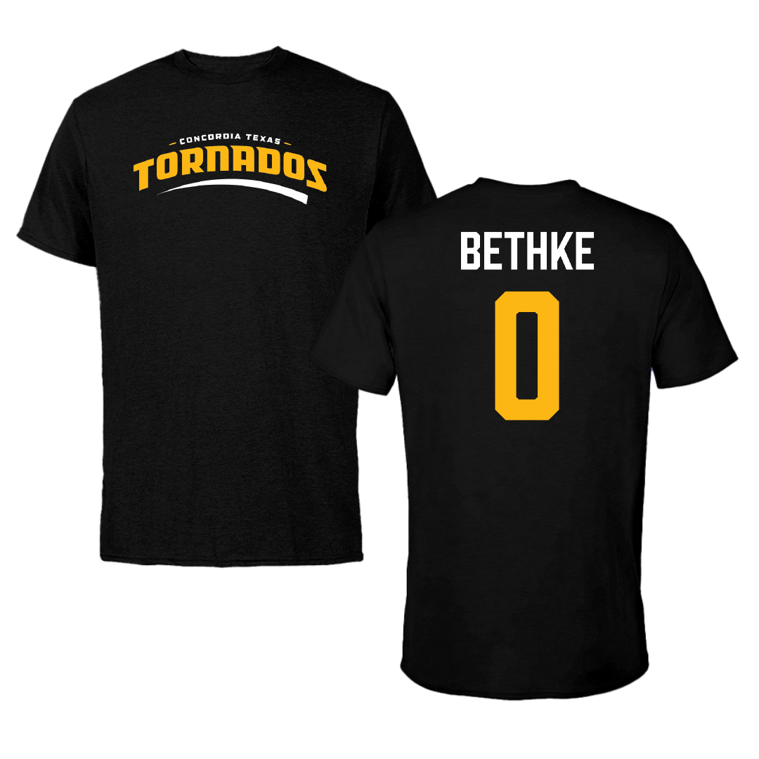 Concordia University (Texas) Softball Black Performance Tee - #0 Katie Bethke