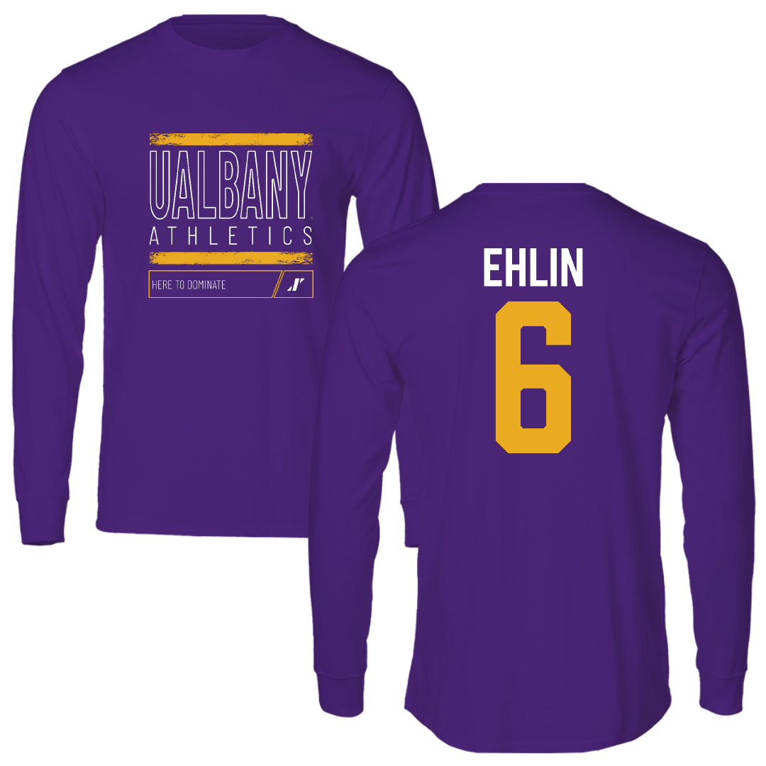 University at Albany Soccer Purple Dominate Long Sleeve - #6 Elias Ehlin