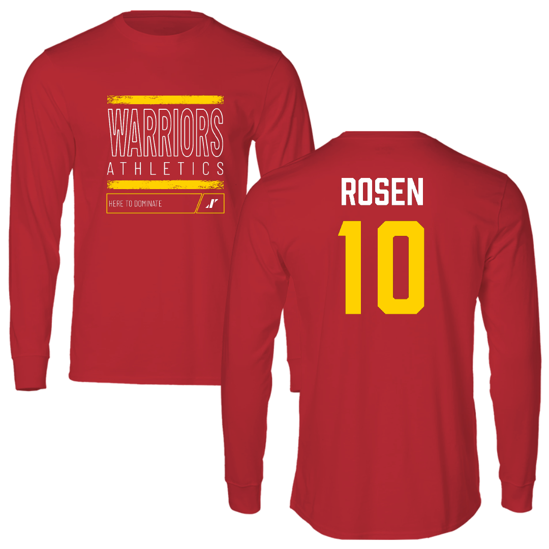 Stanislaus State Baseball Red Dominate Performance Long Sleeve - #10 Cameron Rosen