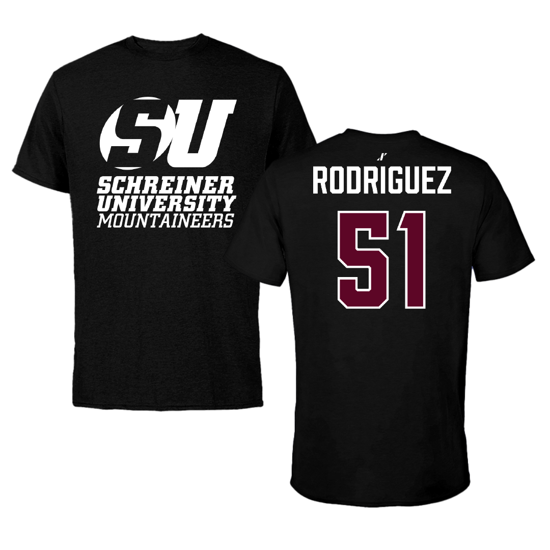 Schreiner University Baseball Black Tee - #51 Jeter Rodriguez