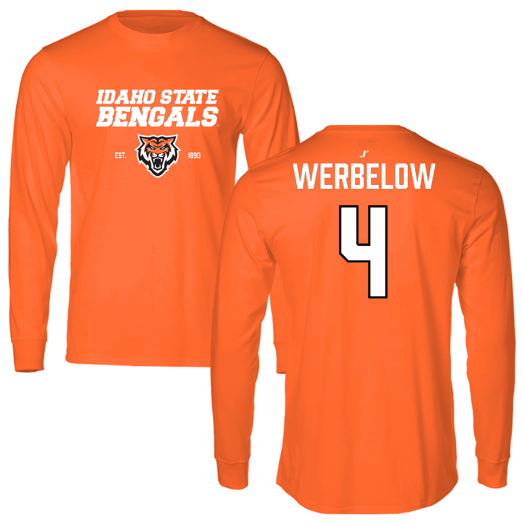 Idaho State University Volleyball Orange General Performance Long Sleeve - #4 Jenna Werbelow