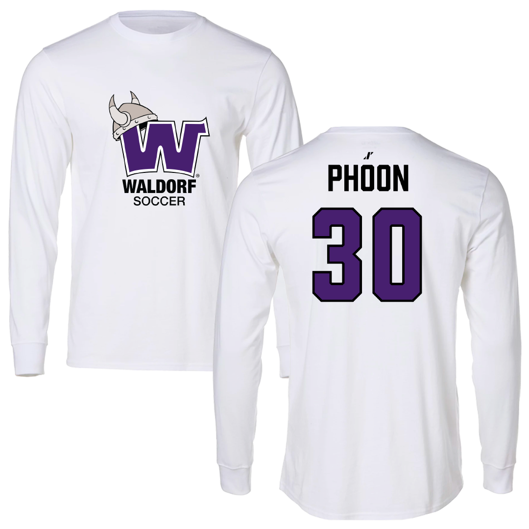 Waldorf University Soccer (M) White Soccer Long Sleeve - #30 Dickson Phoon