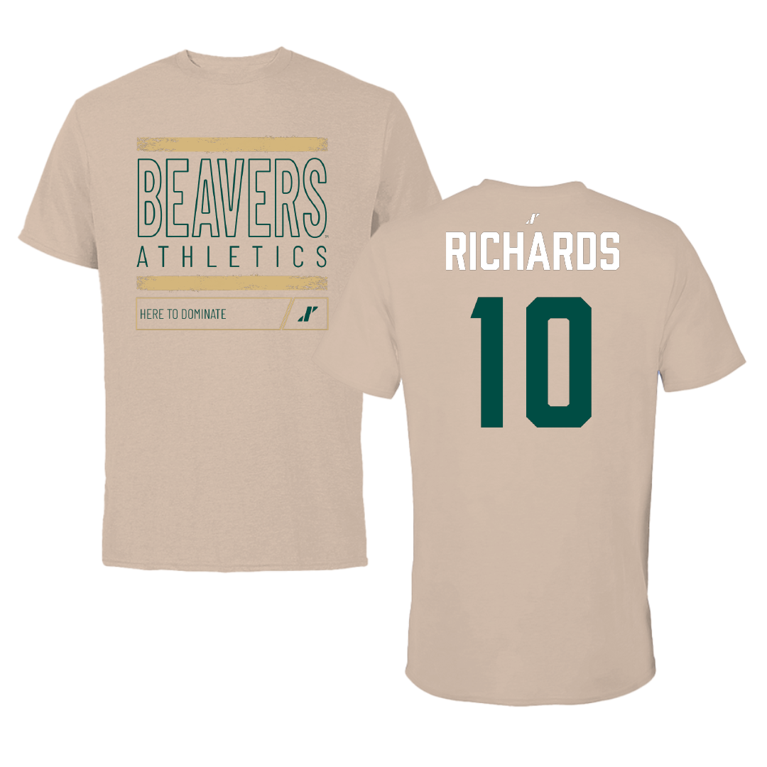Bemidji State University Softball Tan Dominate Tee - #10 Calleigh Richards