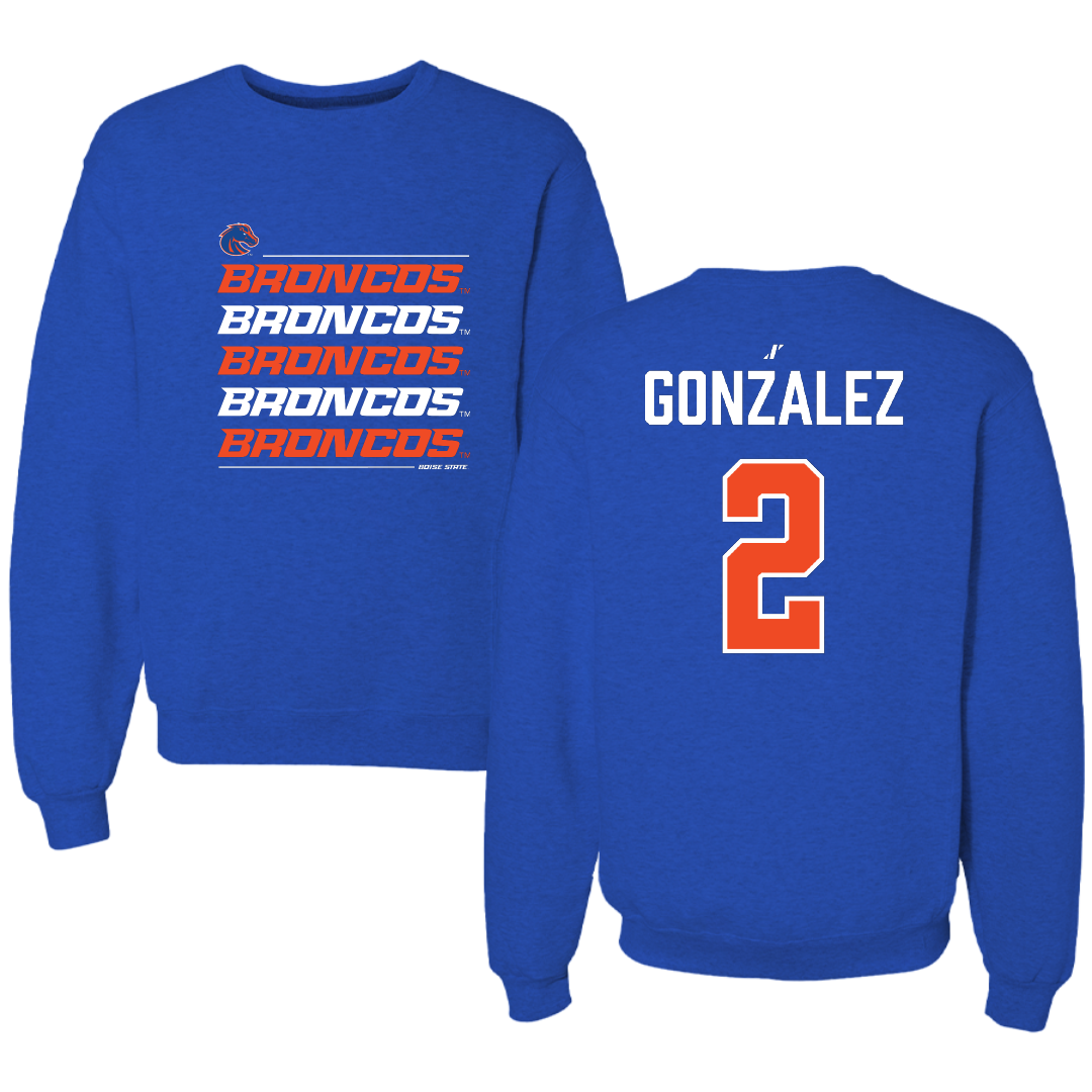 Boise State University Softball Blue General Crewneck - #2 Marissa Gonzalez