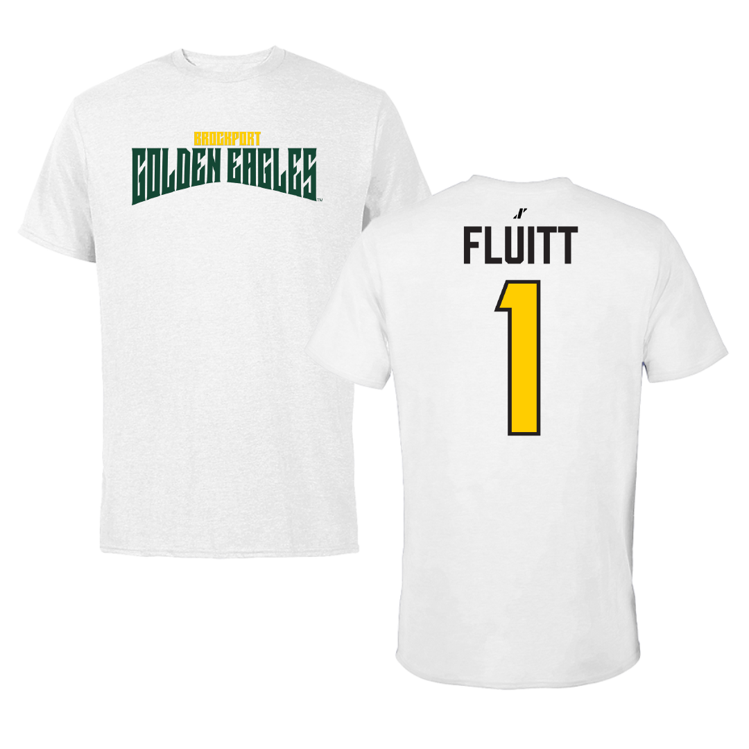 SUNY Brockport Football White Classic Tee - #1 Marqwan Fluitt