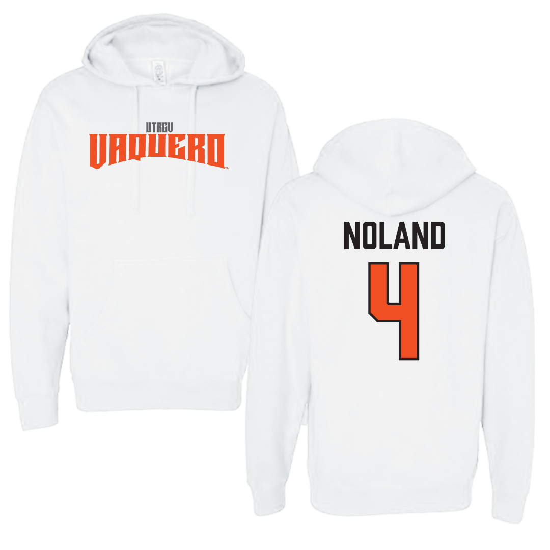 The University of Texas Rio Grande Valley Football White Classic Hoodie - #4 Xayvion Noland