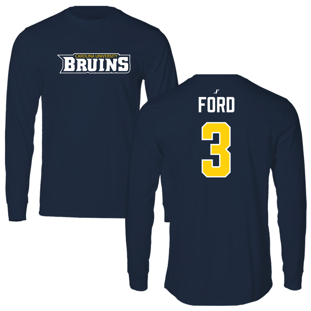 Carolina University Basketball (M) Navy Long Sleeve - #3 Deuce Ford