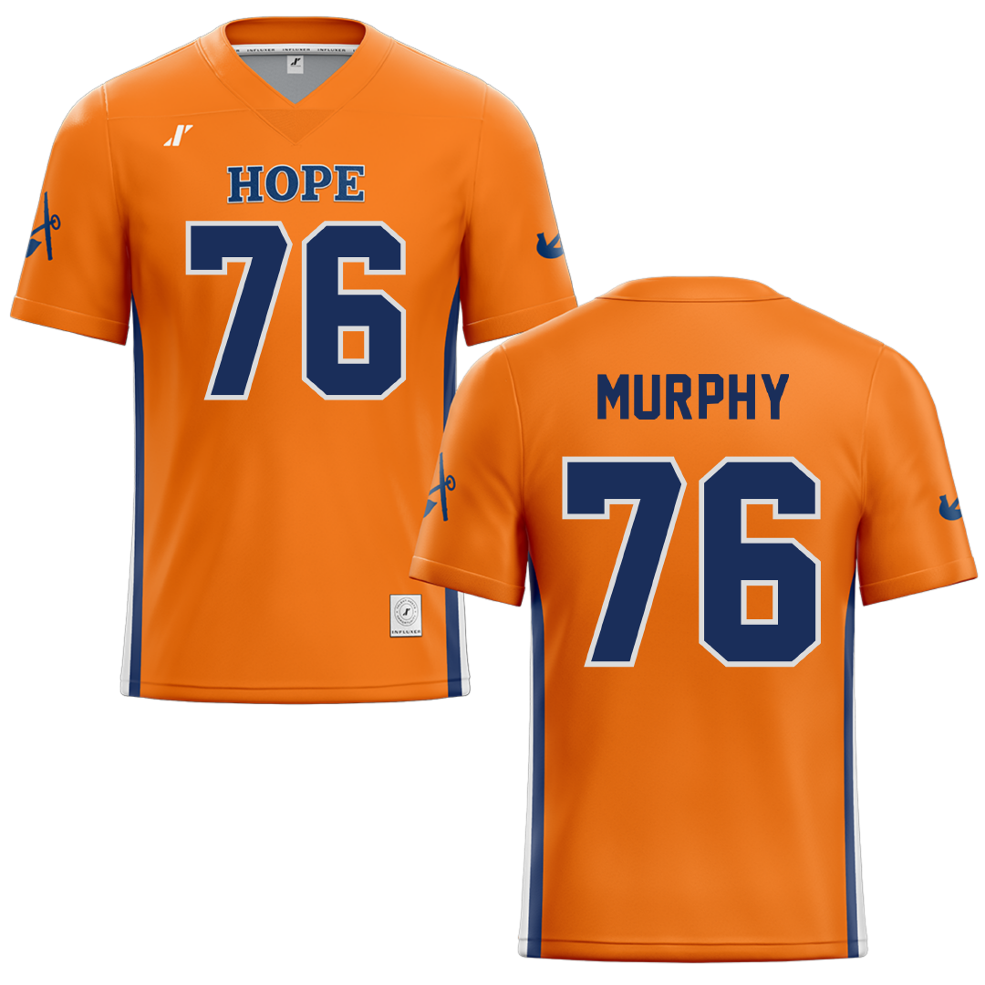 Hope College Orange Football Jersey - #76 Ethan Murphy