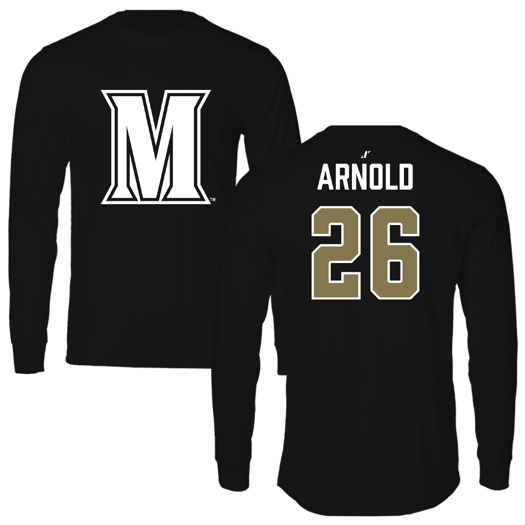 Mount St. Mary's University Baseball Black Performance Long Sleeve - #26 Jake Arnold