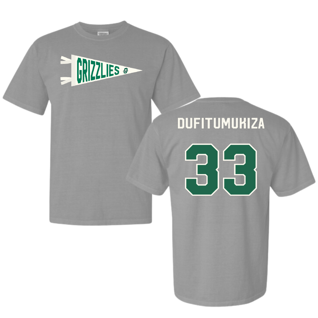 Adams State University Soccer Light Gray Pennant Comfort Colors Tee - #33 Frank Angelo Dufitumukiza