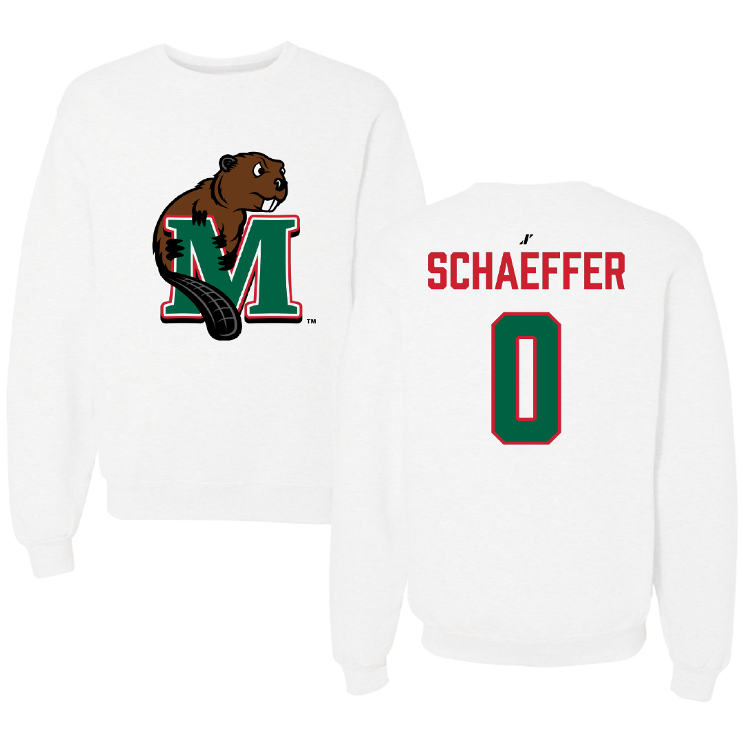 Minot State University Basketball (M) White Crewneck - #0 Grayson Schaeffer