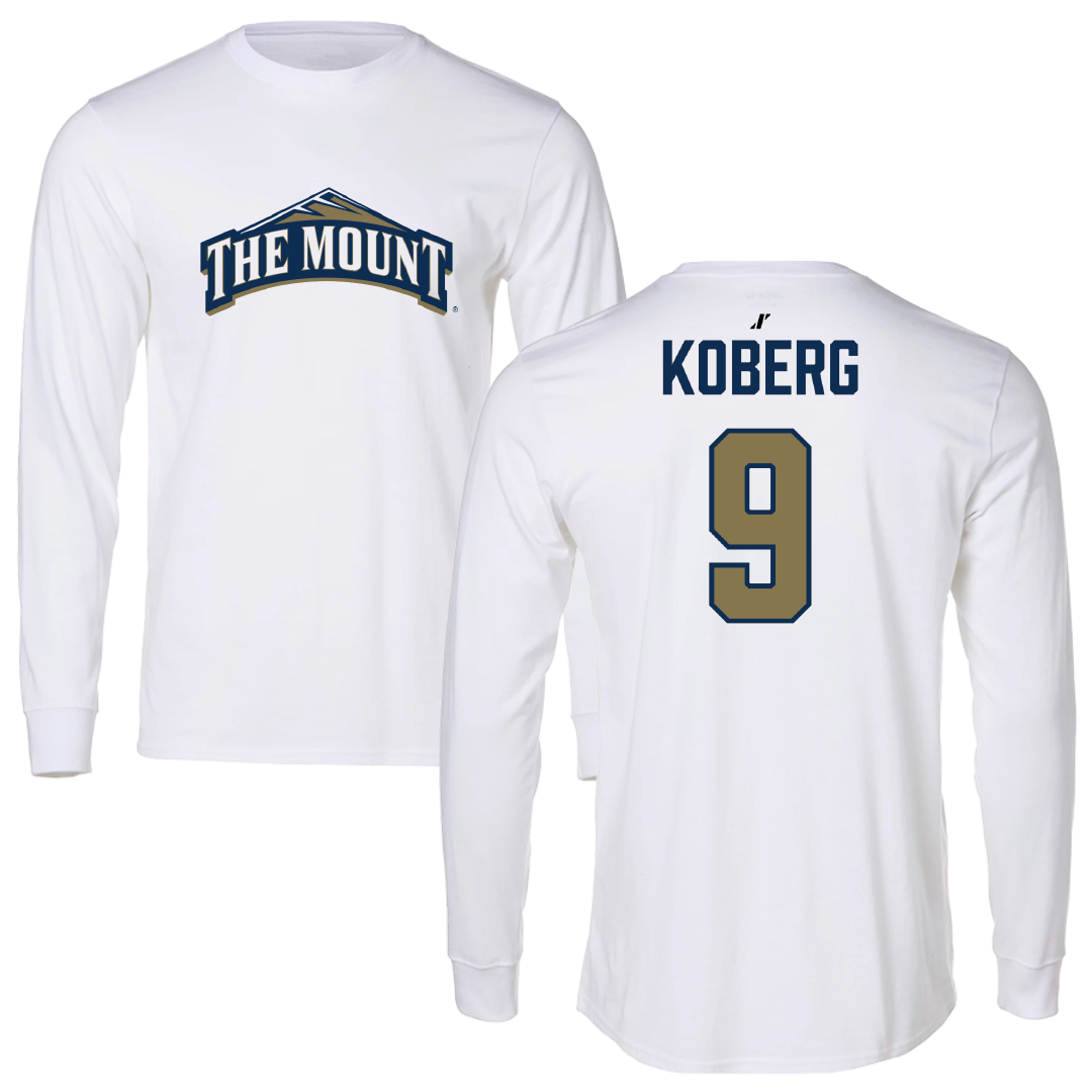 Mount St. Mary's University Softball White Performance Long Sleeve - #9 Grace Koberg